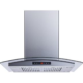Winflo 30 In. Convertible Stainless Steel Glass Island Range Hood with Stainless Steel Baffle Filters and Touch Sensor Control in Kuwait