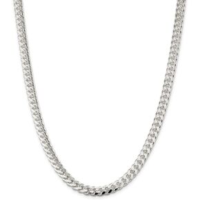 Solid 925 Sterling Silver Men's 7mm Domed Curb Cuban Chain Necklace - with Secure Lobster Lock Clasp in Saudi Arabia