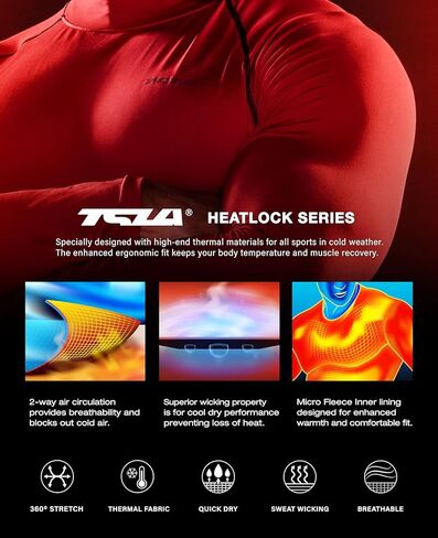 قمصان TSLA للرجال ذات غطاء للضغط الحراري مع قناع، بأكمام طويلة وطبقة أساسية للرياضات الشتوية، قميص جري نشط in Kuwait