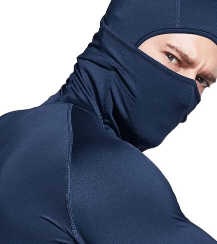 TSLA Men's Thermal Compression Shirts Hoodie with Mask, Long Sleeve Winter Sports Base Layer Top, Active Running Shirt in Saudi Arabia