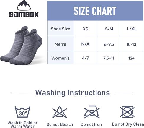 SAMSOX 2-Pair Merino Wool Running Socks, Made in USA Cushioned Athletic Socks for Men & Women (Charleston Low-Cut) in Saudi Arabia