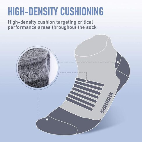SAMSOX 2-Pair Merino Wool Running Socks, Made in USA Cushioned Athletic Socks for Men & Women (Charleston Low-Cut) in Saudi Arabia