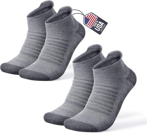 SAMSOX 2-Pair Merino Wool Running Socks, Made in USA Cushioned Athletic Socks for Men & Women (Charleston Low-Cut) in Saudi Arabia