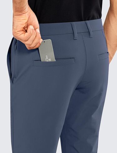 CRZ YOGA Men's Stretch Golf Pants - 31"/33"/35" Slim Fit Stretch Waterproof Outdoor Thick Golf Work Pant with Pockets in Saudi Arabia