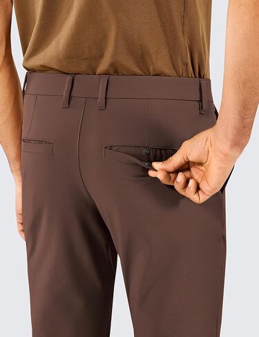CRZ YOGA Men's Stretch Golf Pants - 31"/33"/35" Slim Fit Stretch Waterproof Outdoor Thick Golf Work Pant with Pockets in Saudi Arabia