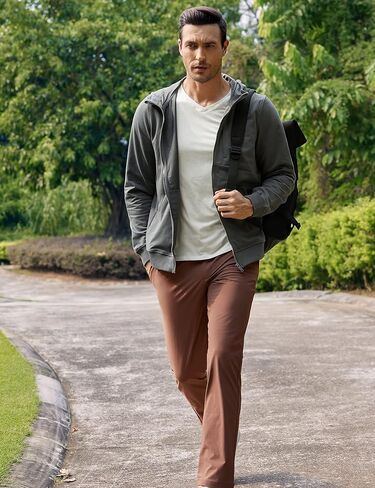 CRZ YOGA Men's Stretch Golf Pants - 31"/33"/35" Slim Fit Stretch Waterproof Outdoor Thick Golf Work Pant with Pockets in Saudi Arabia