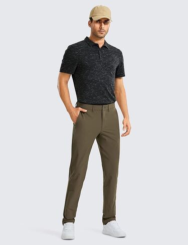 CRZ YOGA Men's Stretch Golf Pants - 31"/33"/35" Slim Fit Stretch Waterproof Outdoor Thick Golf Work Pant with Pockets in Saudi Arabia