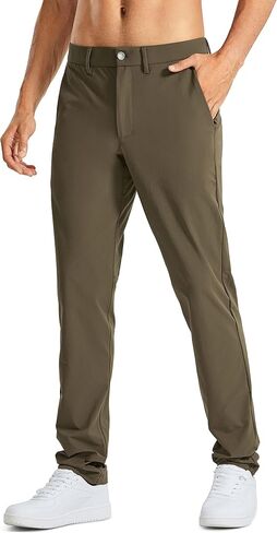 CRZ YOGA Men's Stretch Golf Pants - 31"/33"/35" Slim Fit Stretch Waterproof Outdoor Thick Golf Work Pant with Pockets in Saudi Arabia
