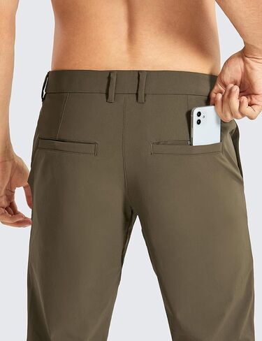 CRZ YOGA Men's Stretch Golf Pants - 31"/33"/35" Slim Fit Stretch Waterproof Outdoor Thick Golf Work Pant with Pockets in Saudi Arabia