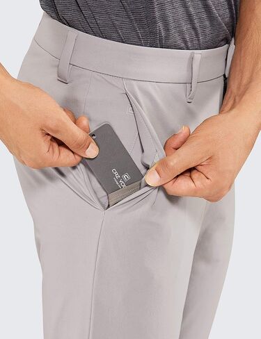 CRZ YOGA Men's Stretch Golf Pants - 31"/33"/35" Slim Fit Stretch Waterproof Outdoor Thick Golf Work Pant with Pockets in Saudi Arabia