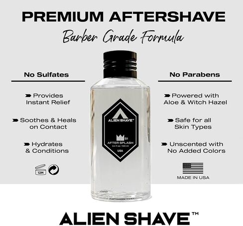 Alien Shave Premium After Shave Splash for Men (Solar Lime). Powered with Aloe & Witch Hazel 3.4 oz (1-Pack) in Saudi Arabia