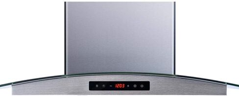 Winflo 30 In. Convertible Stainless Steel Glass Island Range Hood with Stainless Steel Baffle Filters and Touch Sensor Control in Kuwait