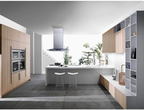 Winflo 30 In. Convertible Stainless Steel Glass Island Range Hood with Stainless Steel Baffle Filters and Touch Sensor Control in Kuwait