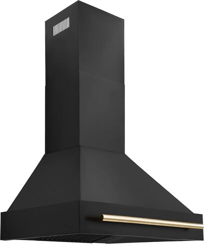 ZLINE 30" Black Stainless Steel Range Hood with Gold Handle (BS655Z-30-G) in Saudi Arabia