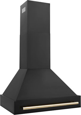 ZLINE 30" Black Stainless Steel Range Hood with Gold Handle (BS655Z-30-G) in Saudi Arabia
