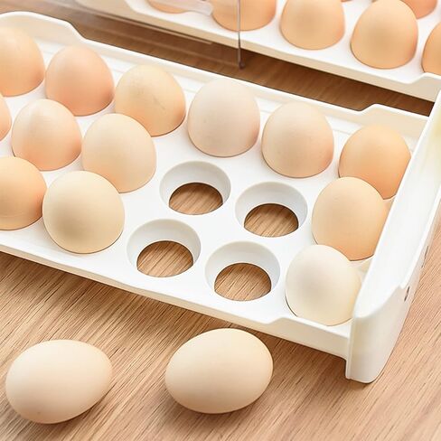 Large Capacity Egg Holder For Refrigerator - 2 Layer 36 Egg Fresh Storage Box for Fridge, Egg Storage Container Organizer Bin, Clear Plastic Storage Container in Saudi Arabia