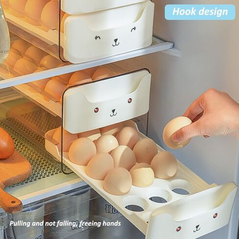 Large Capacity Egg Holder For Refrigerator - 2 Layer 36 Egg Fresh Storage Box for Fridge, Egg Storage Container Organizer Bin, Clear Plastic Storage Container in Saudi Arabia