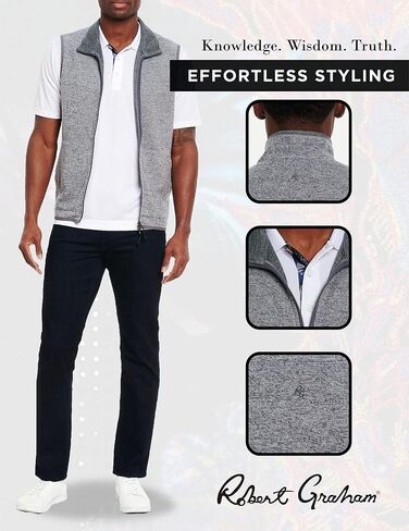 Robert Graham Mens Klose Performance Vest, Polyester Zip-up Vest for Men in Saudi Arabia