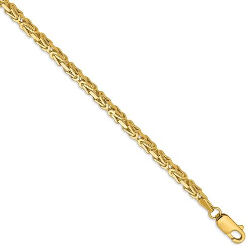 Solid 14k Yellow Gold 2.5mm Byzantine Chain Necklace - with Secure Lobster Lock Clasp in Saudi Arabia