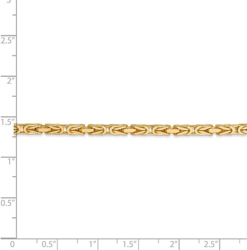 Solid 14k Yellow Gold 2.5mm Byzantine Chain Necklace - with Secure Lobster Lock Clasp in Saudi Arabia