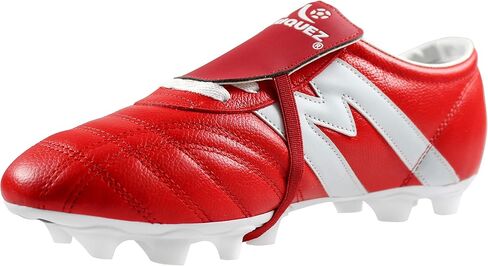 Manriquez Soccer Cleats MID SX Red White Genuine Leather Adult in Saudi Arabia