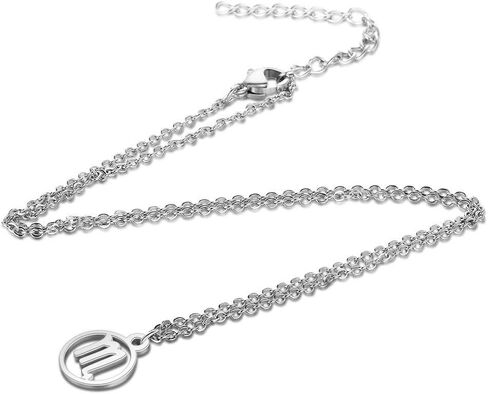 IDB Stainless Steel Astrology Constellation Zodiac Sign Pendant Necklace - Approx 1/2 Inch Pendant and 16" Chain in Kuwait
