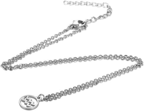 IDB Stainless Steel Astrology Constellation Zodiac Sign Pendant Necklace - Approx 1/2 Inch Pendant and 16" Chain in Kuwait