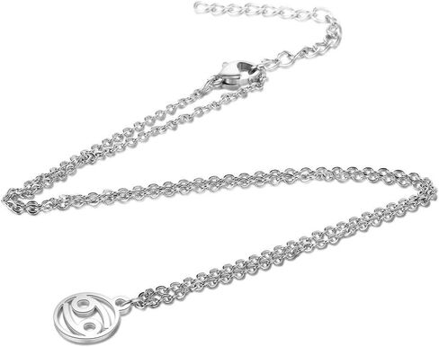 IDB Stainless Steel Astrology Constellation Zodiac Sign Pendant Necklace - Approx 1/2 Inch Pendant and 16" Chain in Kuwait