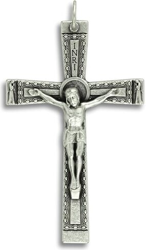 Lot of 5- Flared and Textured Crucifix 2" Italian Made in Saudi Arabia