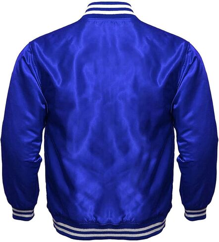 Mens Varsity Jacket Satin Polyester Retro Zip Casual Jackets in Kuwait