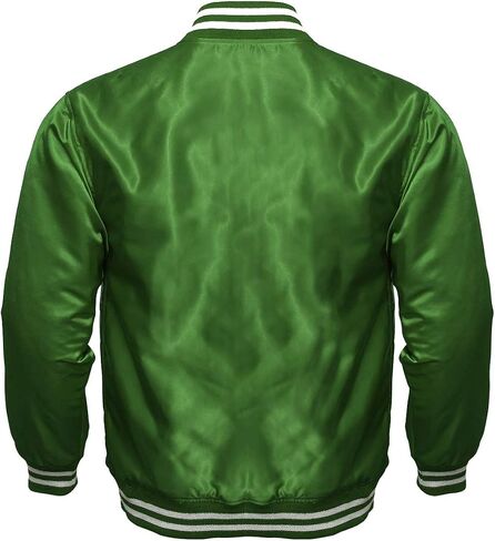 Mens Varsity Jacket Satin Polyester Retro Zip Casual Jackets in Kuwait