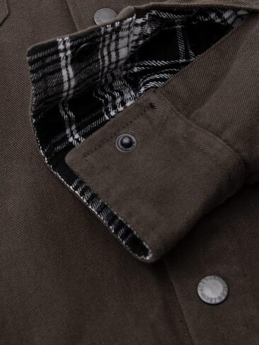 ThCreasa Mens Flannel Lined Shirt Jacket, Long Sleeved Washed Rugged Cotton Shirt Jackets in Kuwait