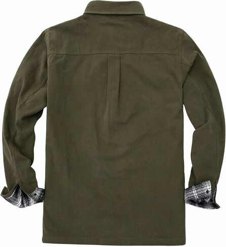 ThCreasa Mens Flannel Lined Shirt Jacket, Long Sleeved Washed Rugged Cotton Shirt Jackets in Kuwait