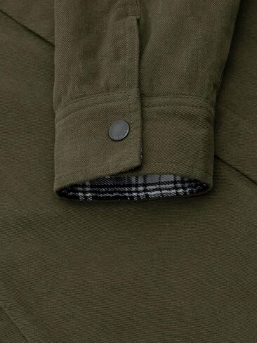 ThCreasa Mens Flannel Lined Shirt Jacket, Long Sleeved Washed Rugged Cotton Shirt Jackets in Kuwait