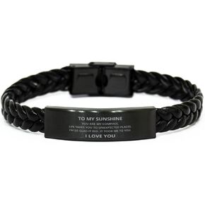 to My Sunshine Braided Leather Bracelet, You are My Compass, Best Birthday Gifts, Engagement Gifts, Wedding Gifts, Valentines Day Gifts for Men Women in Saudi Arabia