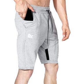 BROKIG Mens Thighs Mesh Gym Workout Shorts, Bodybuilding Slim Athletic Running Shorts for Men with Zipper Pockets in Saudi Arabia