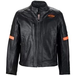 Men's Motorcycle Real Cow Leather Jacket for Moto Biker Black in Saudi Arabia