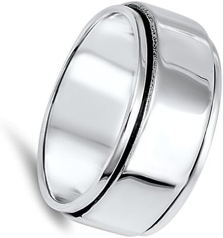 Spinner High Polish Cute Men's Wedding Ring .925 Sterling Silver Band Sizes 7-13 in Saudi Arabia