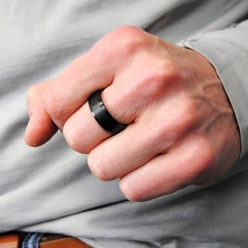 Metal Masters Co. Black Tungsten Ring Wedding Bands High Polish Matte Finish 8MM/6MM His & Hers Men Women in Saudi Arabia