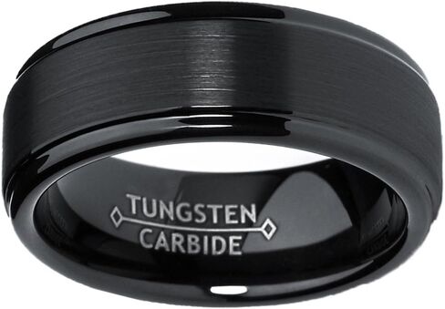 Metal Masters Co. Black Tungsten Ring Wedding Bands High Polish Matte Finish 8MM/6MM His & Hers Men Women in Saudi Arabia