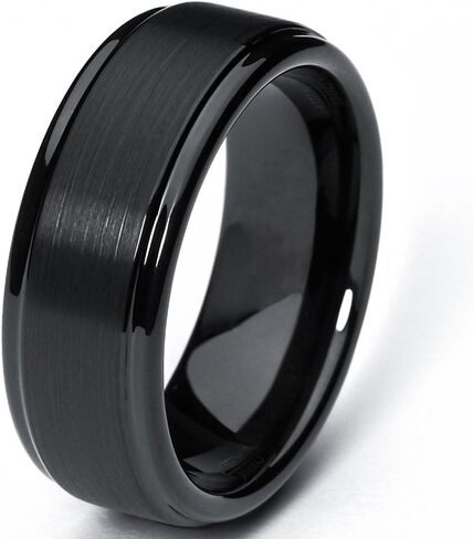 Metal Masters Co. Black Tungsten Ring Wedding Bands High Polish Matte Finish 8MM/6MM His & Hers Men Women in Saudi Arabia