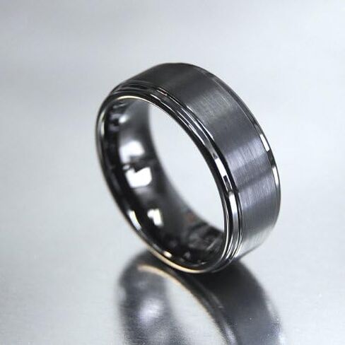 Metal Masters Co. Black Tungsten Ring Wedding Bands High Polish Matte Finish 8MM/6MM His & Hers Men Women in Saudi Arabia
