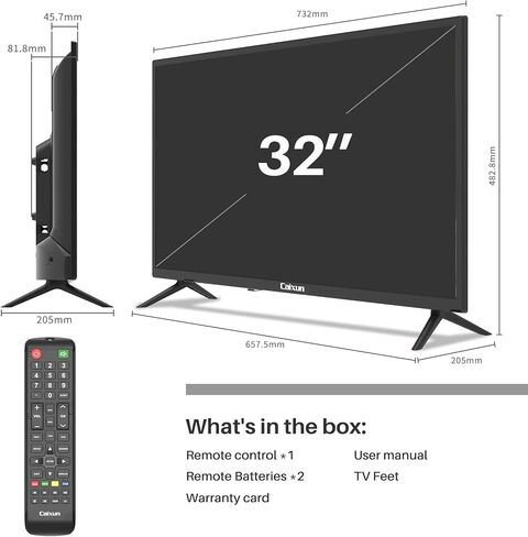 Caixun EC32T1H, 32 inch HD 720P LED TV with HDMI, USB, AV in, Optical (HDMI Cable Included - 2022 Model) in Kuwait
