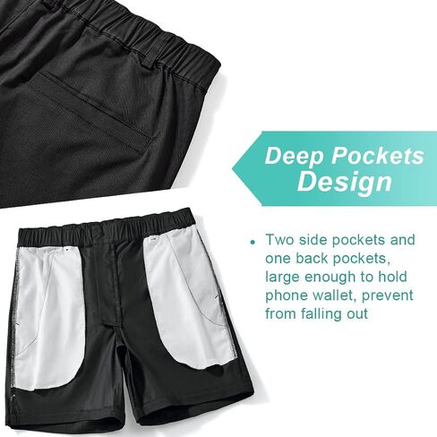 AIMPACT Mens Casual Cotton Shorts Slim Fit Elastic Waist Cargo Shorts 5.5 Inch Inseam with Pockets in Saudi Arabia