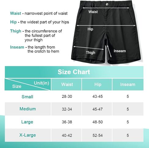 AIMPACT Mens Casual Cotton Shorts Slim Fit Elastic Waist Cargo Shorts 5.5 Inch Inseam with Pockets in Saudi Arabia