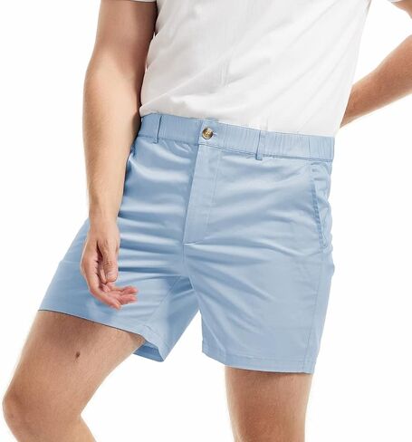 AIMPACT Mens Casual Cotton Shorts Slim Fit Elastic Waist Cargo Shorts 5.5 Inch Inseam with Pockets in Saudi Arabia
