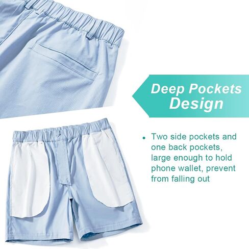 AIMPACT Mens Casual Cotton Shorts Slim Fit Elastic Waist Cargo Shorts 5.5 Inch Inseam with Pockets in Saudi Arabia