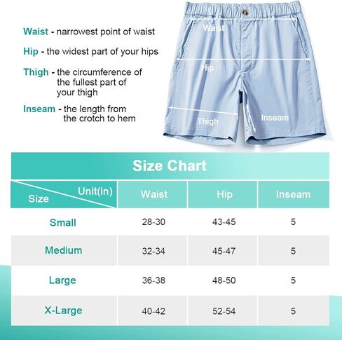 AIMPACT Mens Casual Cotton Shorts Slim Fit Elastic Waist Cargo Shorts 5.5 Inch Inseam with Pockets in Saudi Arabia