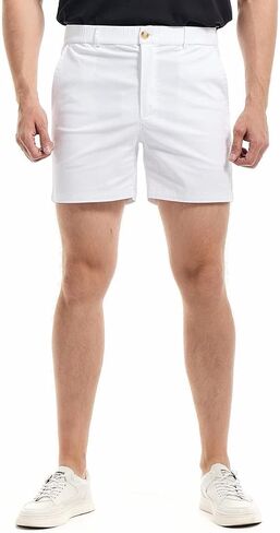 AIMPACT Mens Casual Cotton Shorts Slim Fit Elastic Waist Cargo Shorts 5.5 Inch Inseam with Pockets in Saudi Arabia