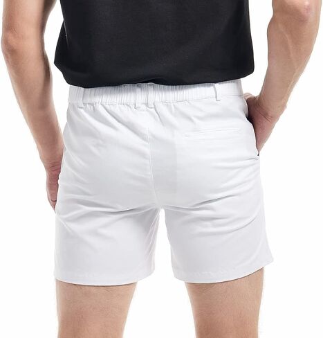 AIMPACT Mens Casual Cotton Shorts Slim Fit Elastic Waist Cargo Shorts 5.5 Inch Inseam with Pockets in Saudi Arabia